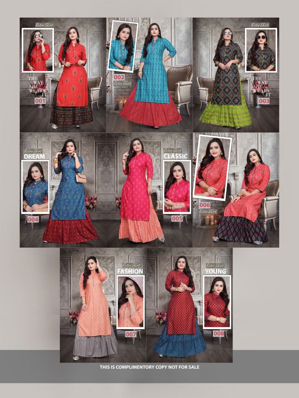 Aagya Retro Skirt Ethnic Wear Rayon Printed Designer Kurti With Skirt Collection